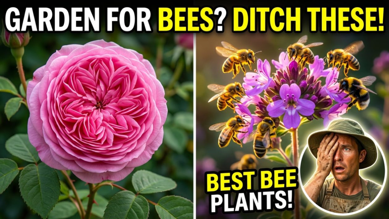 Ein Gärtner ist schockiert, dass Bienen die gefüllte Rose ignorieren, aber den wilden Oregano umschwärmen.